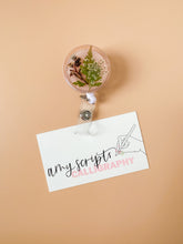 load image into gallery viewer, dried floral with shimmer badge reel