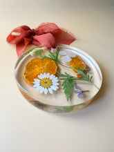 load image into gallery viewer, orange with burgundy dried floral ornament