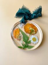 load image into gallery viewer, orange with green dried floral ornament