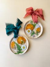 load image into gallery viewer, orange with green dried floral ornament