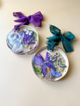 load image into gallery viewer, purple with green dried floral ornament