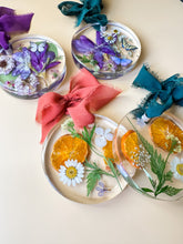 load image into gallery viewer, orange with green dried floral ornament