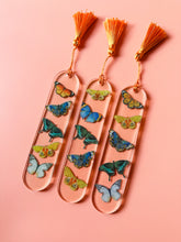 load image into gallery viewer, amber butterfly bookmark