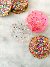 load image into gallery viewer, drinks are on me coaster, round