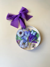 load image into gallery viewer, purple on purple dried floral ornament
