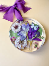 load image into gallery viewer, purple on purple dried floral ornament
