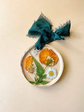 load image into gallery viewer, orange with green dried floral ornament
