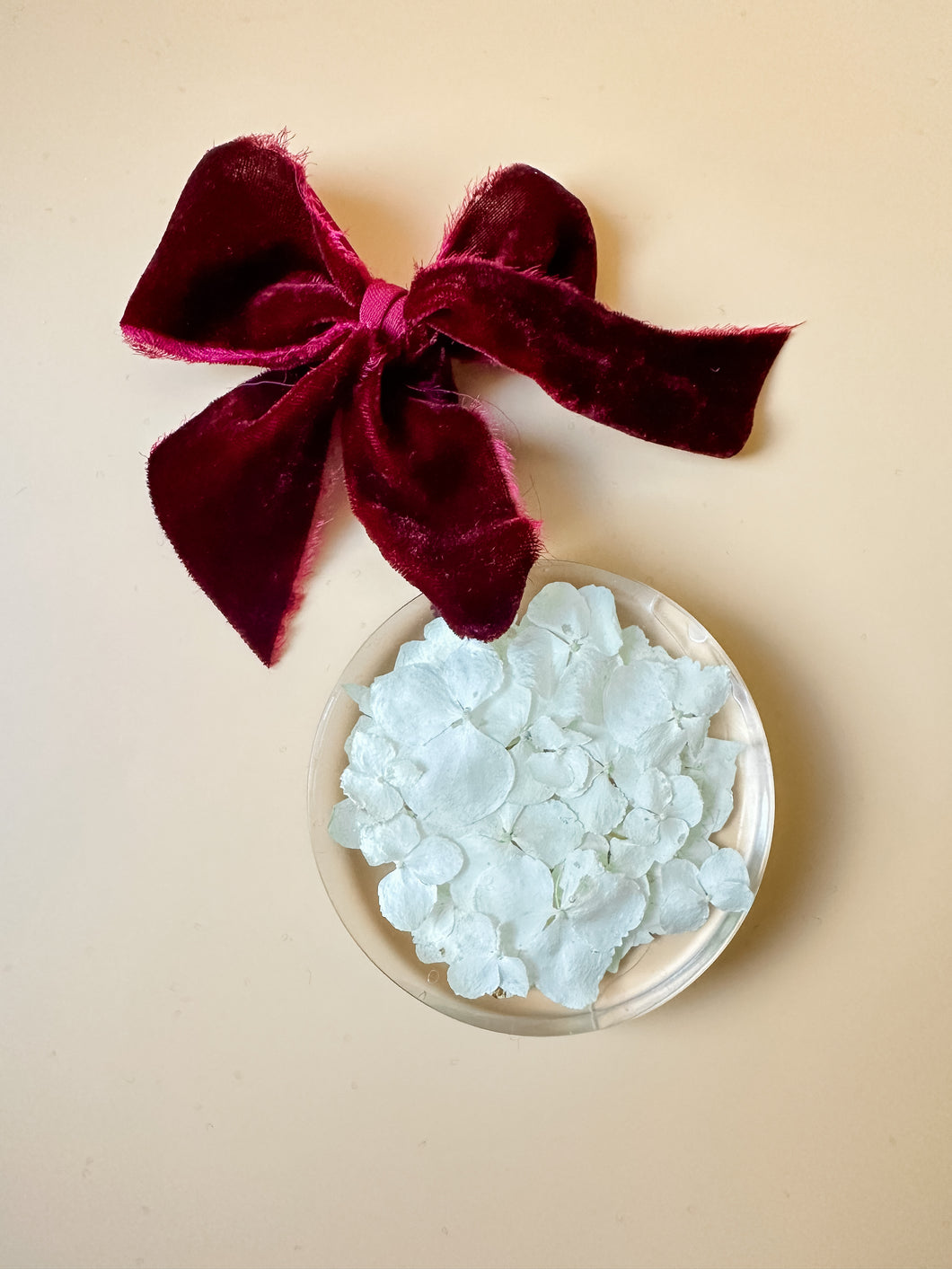 white hydrangea ornament