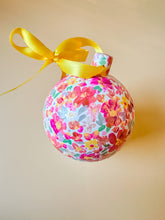 load image into gallery viewer, hand painted ceramic ornament, garden floral with pearl accent
