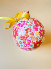 load image into gallery viewer, hand painted ceramic ornament, garden floral with pearl accent
