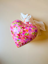 load image into gallery viewer, hand painted ceramic ornament, floral hearts
