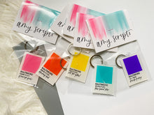 load image into gallery viewer, pantone color tile keychains
